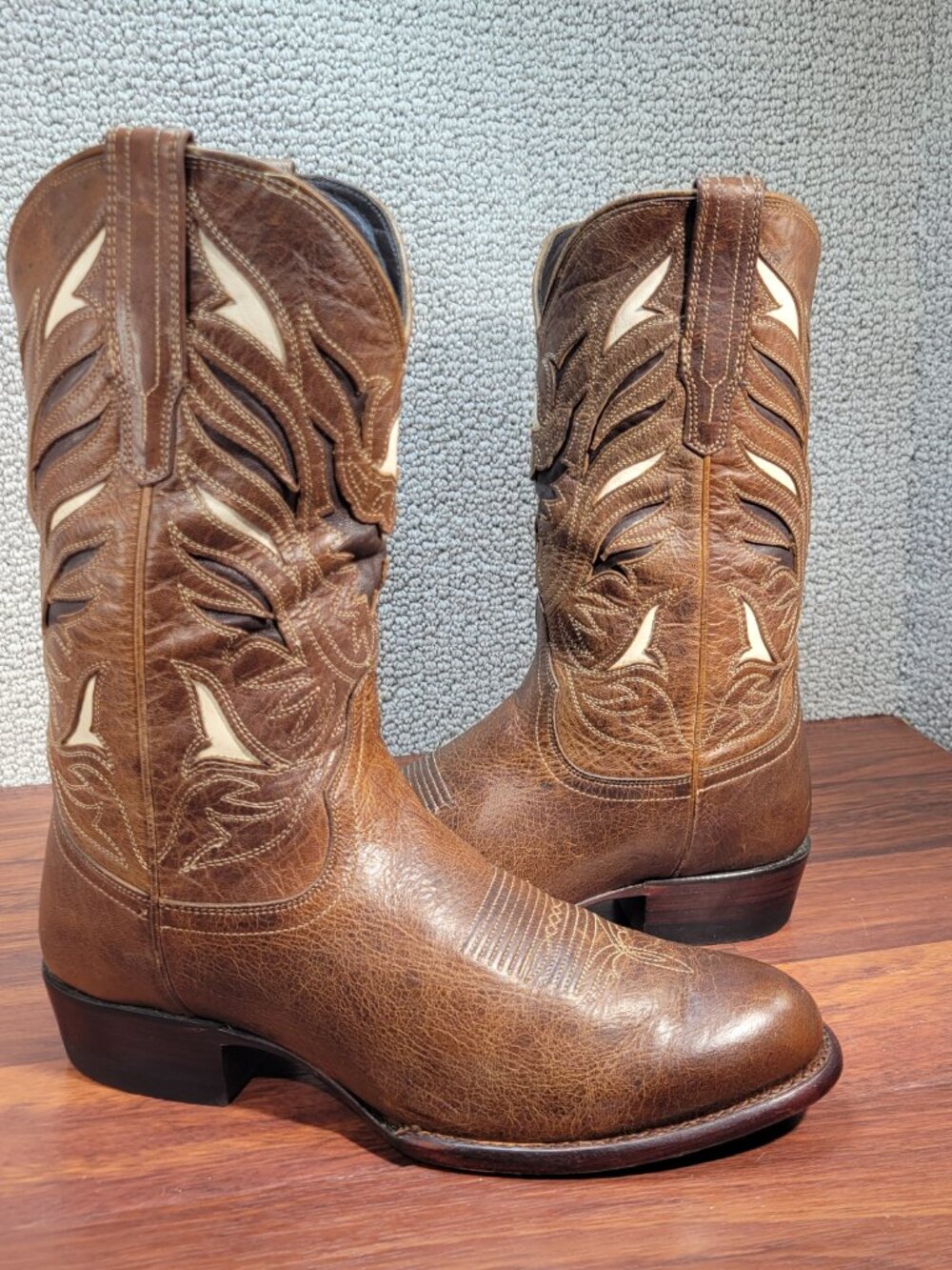 Tecovas The Garrett Eagle Men's Size 10 EE Brown Goat Cowboy Boots